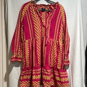 Anthropologie Maeve Brand dress pink and yellow